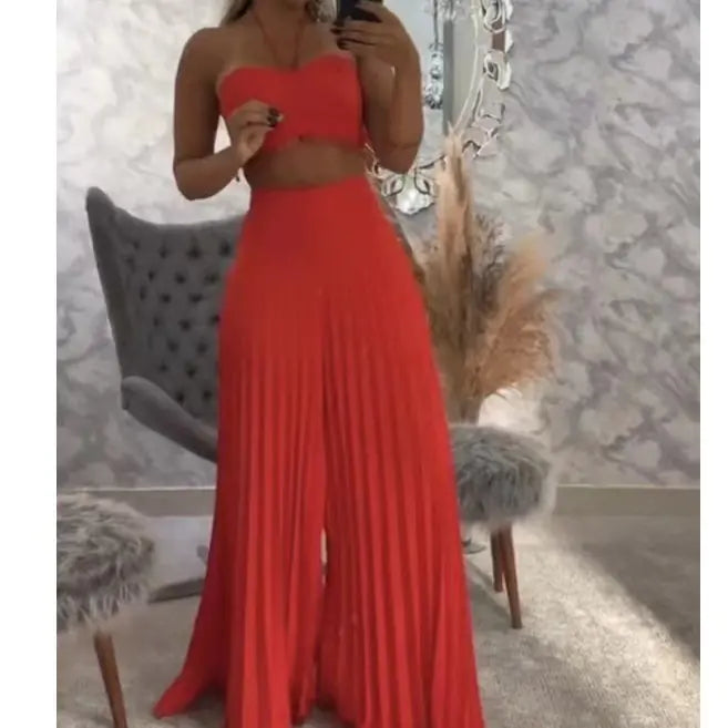 2023 Spring Women's Fashion Solid Color Top & Skirt Set Mimarta