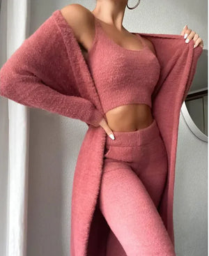 Women's 3-Piece Cozy Winter Lounge Set Mimarta