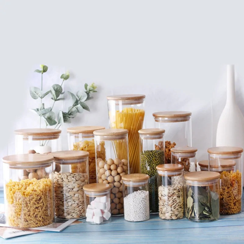 Bamboo-Covered Borosilicate Glass Food Storage Containers Rieworkes