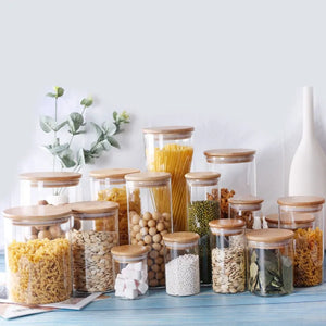 Bamboo-Covered Borosilicate Glass Food Storage Containers Rieworkes