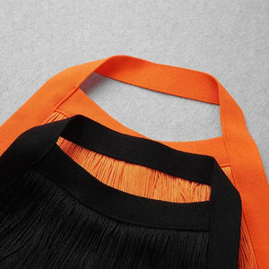 Fringe  Halterneck Backless Dress Rieworkes