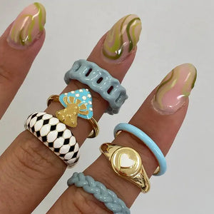 Vintage Embrace Hands Rings Set Rieworkes