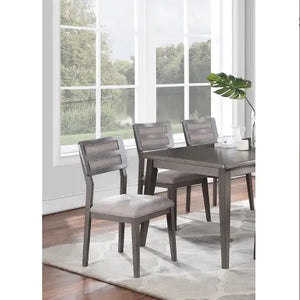 Beautiful Unique Set Of 2 Side Chairs Dark Brown Finish Kitchen Dining Room Furniture Ladder Back Design Chairs Cushion Upholstered Rieworkes