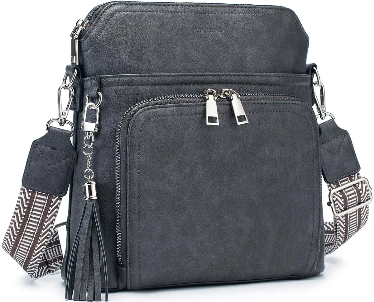 Crossbody Purse for Women,Lightweight Medium Crossbody Bag Soft Leather Women's Shoulder Handbags with Tassel Taupe Rieworkes