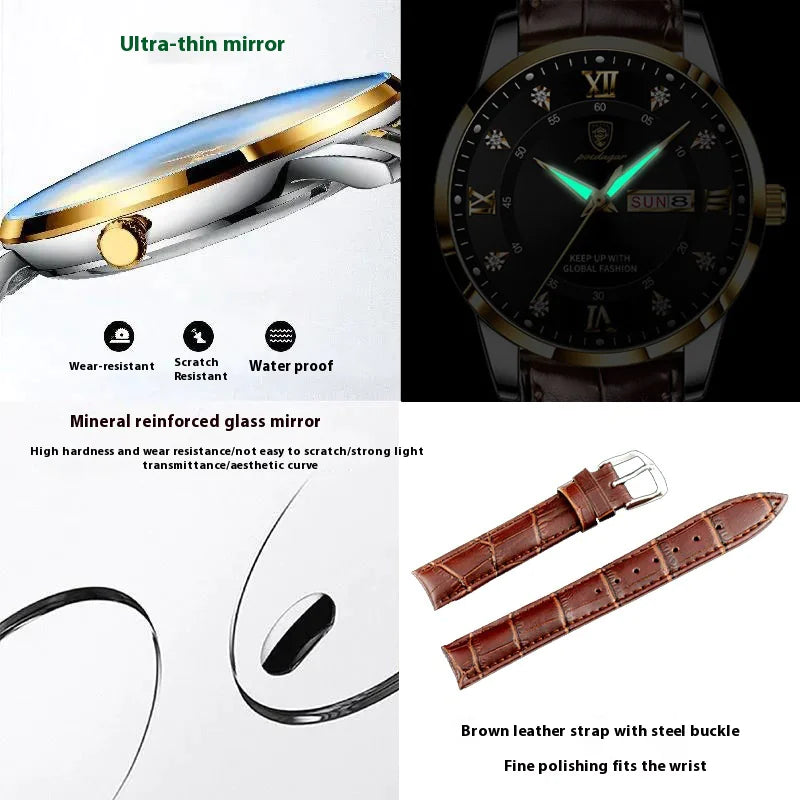 Men's Luxury Leather Sports Watch Mimarta