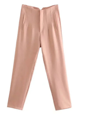 Elegant High Waist Pencil Trousers for Women Rieworkes