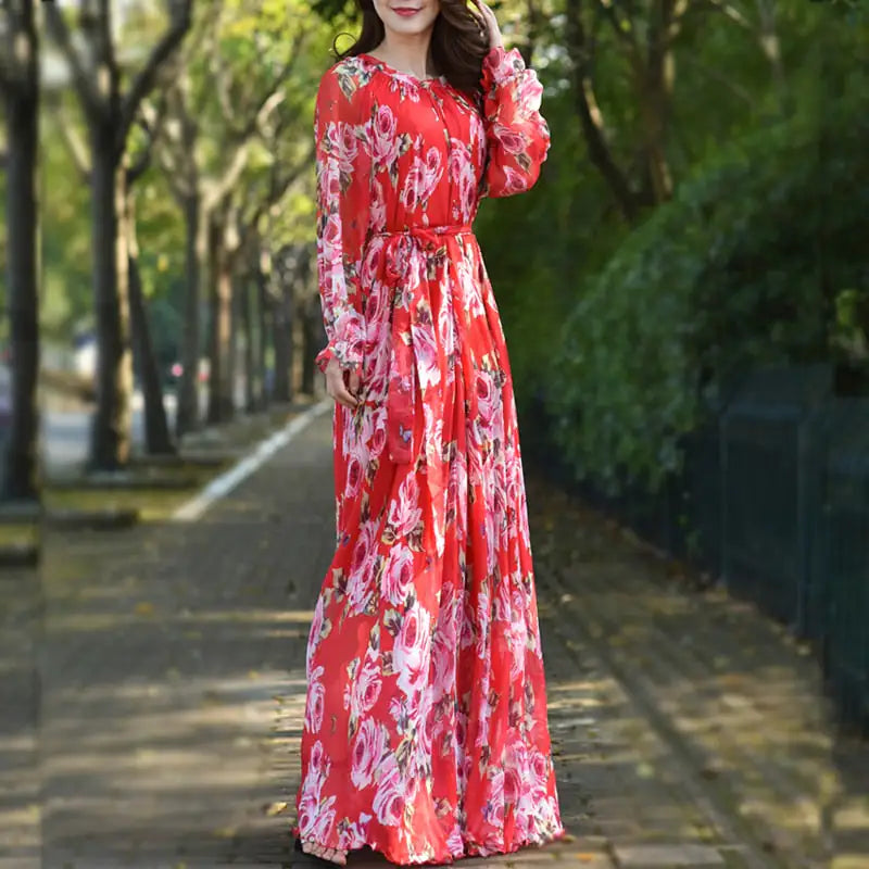 Maxi Dress Floral Printed Rieworkes