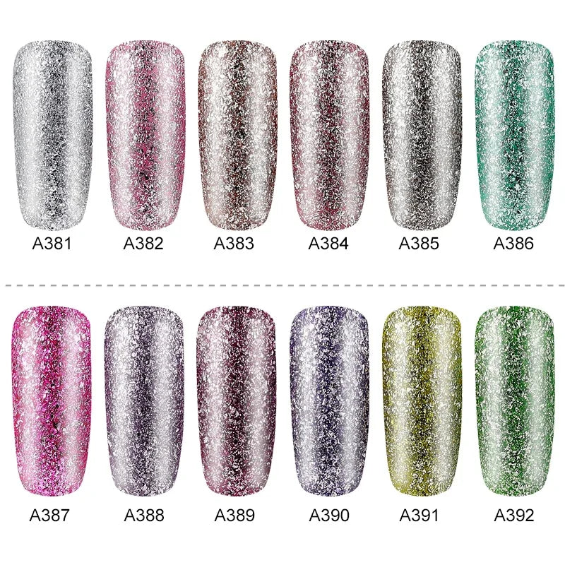 Hybrid Varnishes Gel Nail Polish Set Glitter Rieworkes