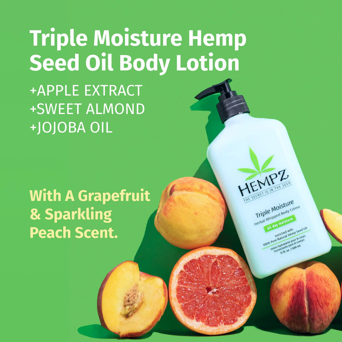 HEMPZ Triple Moisture Body Moisturizer, 17 Oz – Hydrating Lotion Rich with Minerals, Vitamin C, & Hempseed Oil to Nourish & Repair Extremely Dry or Sensitive Skin for Body 17 Fl Oz (Pack of 1) Rieworkes