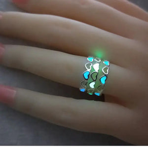 Personalized Glow-in-the-Dark Heart Adjustable Ring Mimarta