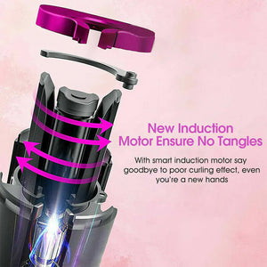 Hair Curler LCD Cordless Auto Rotating Waver Curling Iron Ceramic Wireless USA Rieworkes