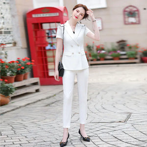 Elegant Green Women's Business Suit with Pants & Jacket Mimarta