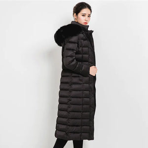 Luxury Women's Winter Coat with Fox Fur Collar Mimarta