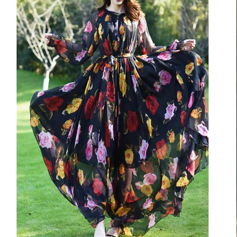 Maxi Dress Floral Printed Rieworkes