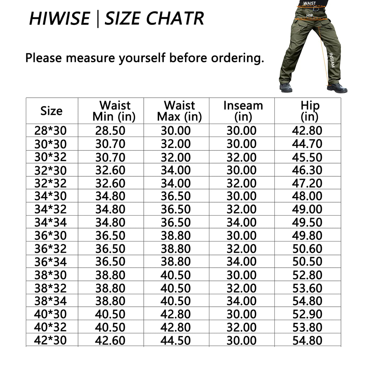 Men's Stretch Tactical Pants Water Resistant Ripstop Cargo Pants Outdoor Lightweight EDC Work Hiking Pants 30W x 32L Dark Brown Rieworkes