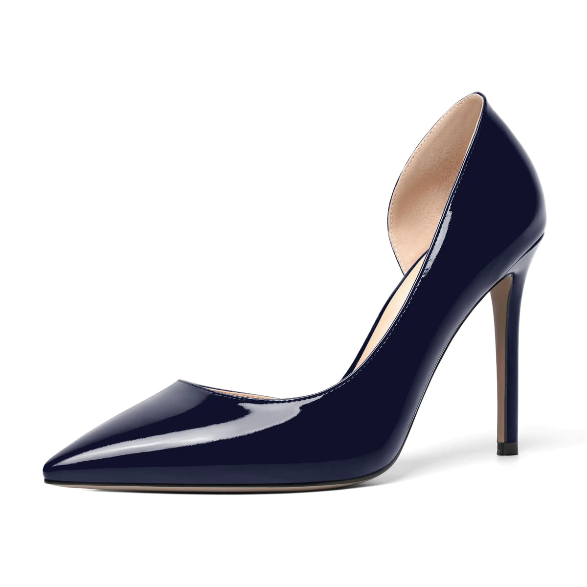 ROSERWISH Womens Patent Evening Pointed Toe High Heel Sexy 4 Inch Stiletto Slip On Pumps Shoes Navy Blue Size 8 - Zapatos de Tacon de Mujer Mimarta