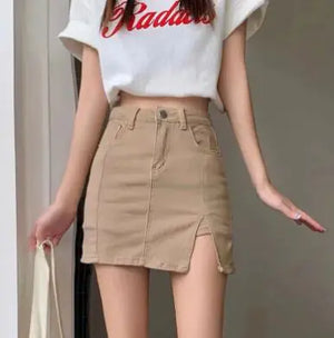A- Line Slimming Sexy Slit Skirt Rieworkes