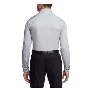 Van Heusen Men's Dress Shirt Slim Fit Flex Collar Stretch Solid 18.5" Neck 32"-33" Sleeve Grey Mist Rieworkes
