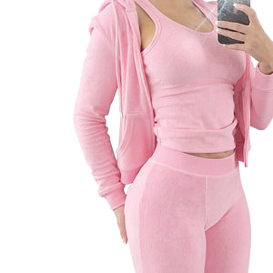 HR8235 Women's Autumn Winter Hooded Vest Set Mimarta