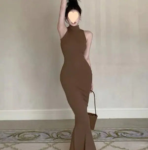 Sleeveless Slimming Fishtail Long Dress Rieworkes