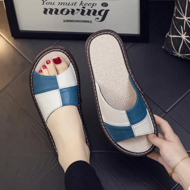 Luxury Genuine Leather Sheepskin Women's Slippers Mimarta