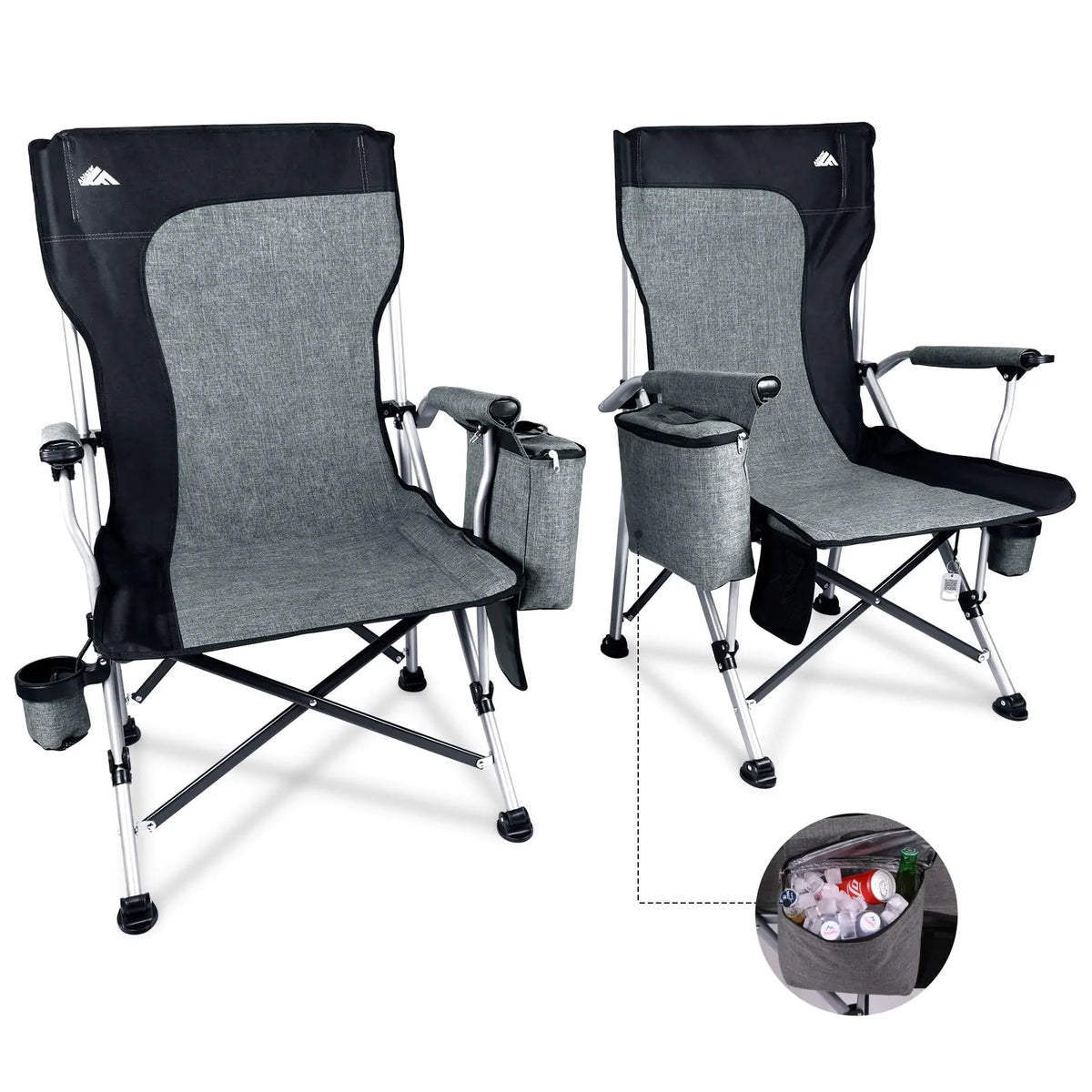 Ablazer 2 Pack Camping Chairs for Adults Portable Hunting Chair Supports 350lbs Oversized Heavy Duty Folding Chair for Camping Padded Seat Outdoor Lawn Folding Chair with Side Pockets Mimarta