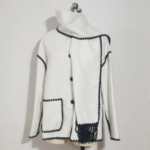 Women's Thick Woolen Coat with Scarf Rieworkes