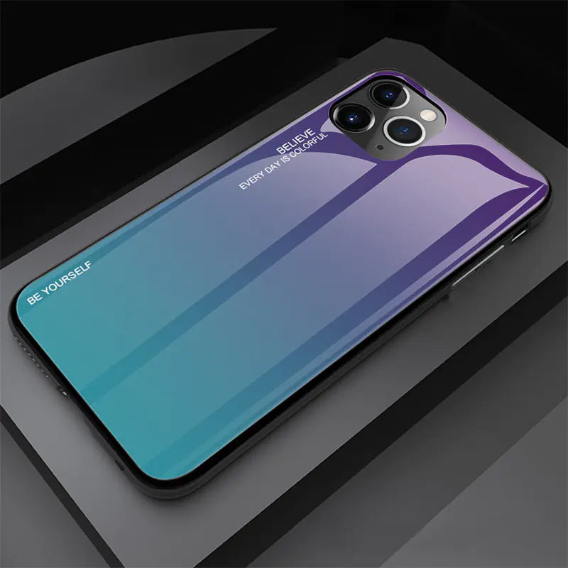 Gradient Tempered Glass Phone Case with Drop Protection Mimarta