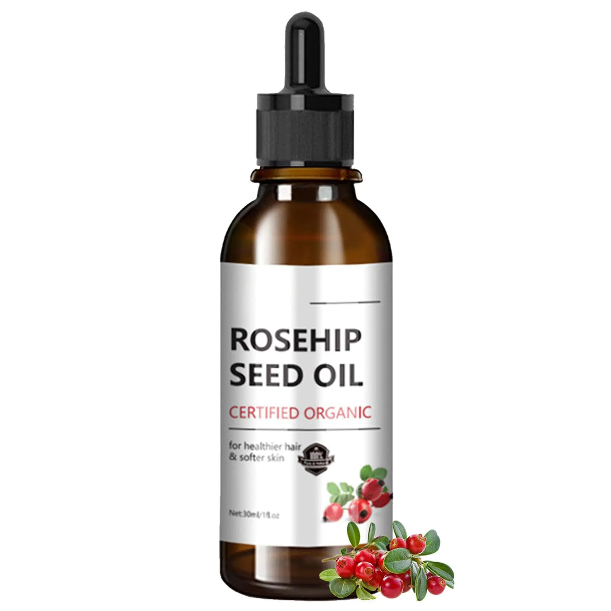 ARCHIDATE Rosehip Seed Oil for Face 100% Organic Cold Pressed Rosehip Oil Rose Hip Seed Oil Moisturizer Skin Face Hair Nails and Body Anti-Aging Smooth Fine Line & Wrinkle 30ml Mimarta