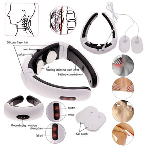 Electric Cervical Pulse Neck Massager Muscle Relax Massage Magnetic Therapy US Rieworkes