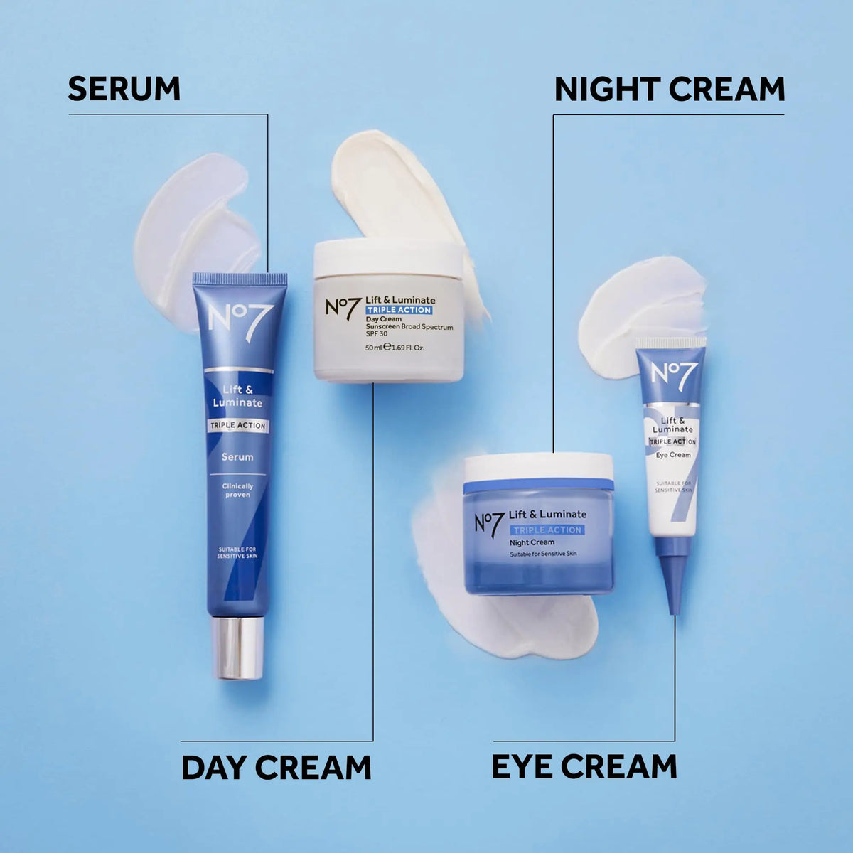 No7 Lift & Luminate Triple Action Day Cream - Anti-Aging Face Moisturizer SPF 30, Hyaluronic Acid & Vitamin C - Firms Skin for Radiant Glow - Suitable for Sensitive Skin (2 pack, 1.69 Fl Oz each) Regular, Pack of 2 Rieworkes
