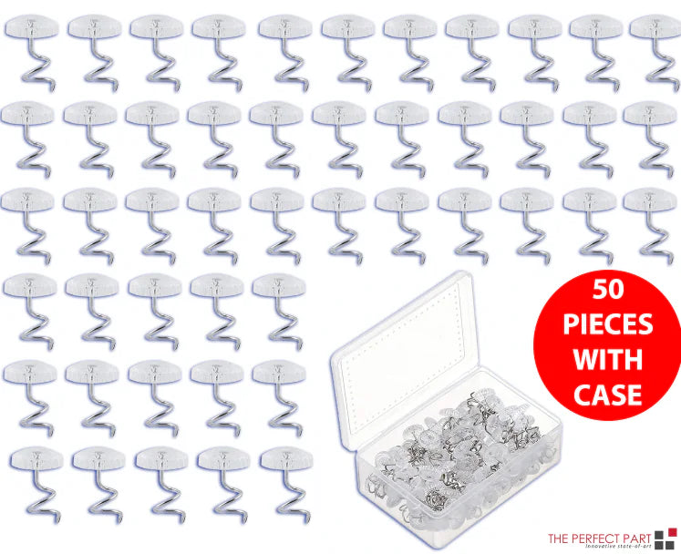 50 Pcs Upholstery Tacks Headliner Pins Clear Heads Twist Bed Fabric Sofa Chair Mimarta