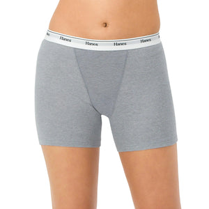 Hanes Womens Mid-Thigh Boxer Brief Pack, Stretch Cotton Underwear, 4-Pack Small Fashion Color Mix Rieworkes