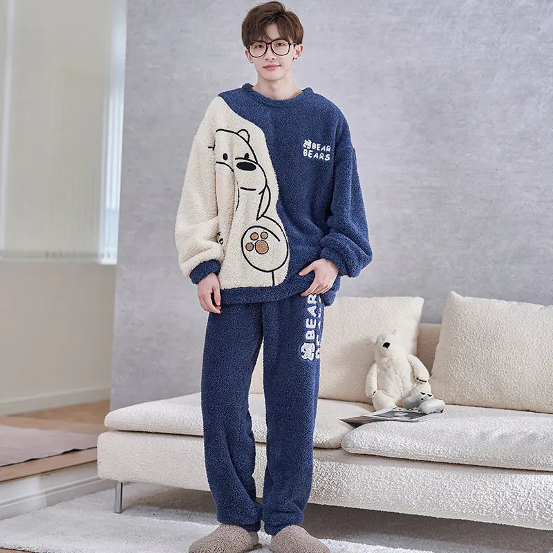 Men's Thickened Plush Winter Home Suit for Autumn/Winter Mimarta