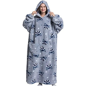 Oversized Long Blanket Hoodie Autumn Winter Fleece Rieworkes