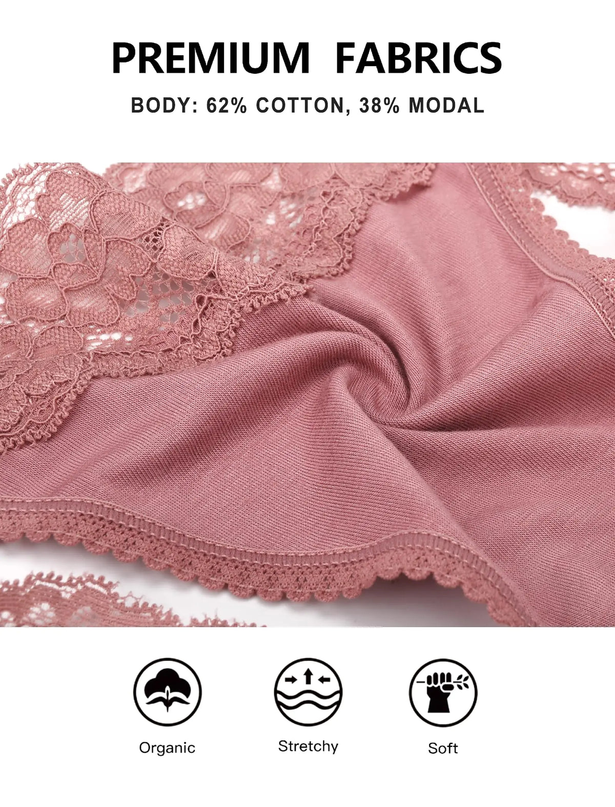 voenxe Seamless Lace Thongs for Women No Show Thong Underwear,Lady Breathable Comfort Panty Soft Laser Cut Undie,Tanga,5-Pack Coffee X-Small Rieworkes