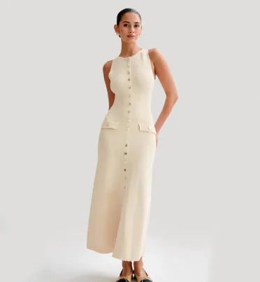 Elegant Knitted Sleeveless Long Dresses Mimarta
