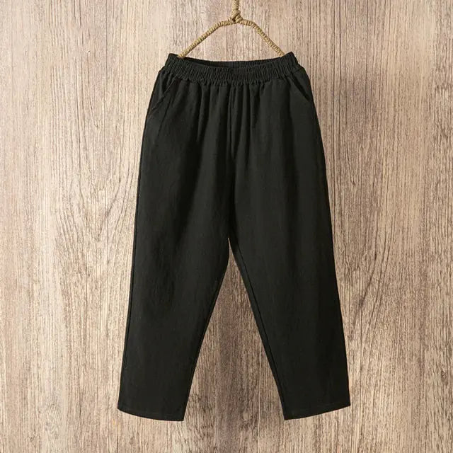 Lucyever Casual Cotton Linen Pants Women Rieworkes