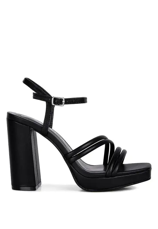 Chunky Platform Strappy Heels Rieworkes