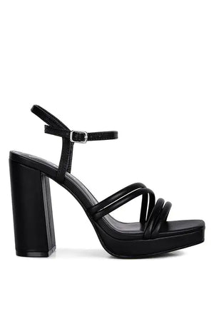 Chunky Platform Strappy Heels Rieworkes