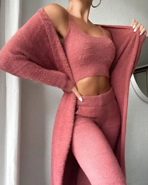 Women's 3-Piece Cozy Winter Lounge Set Mimarta