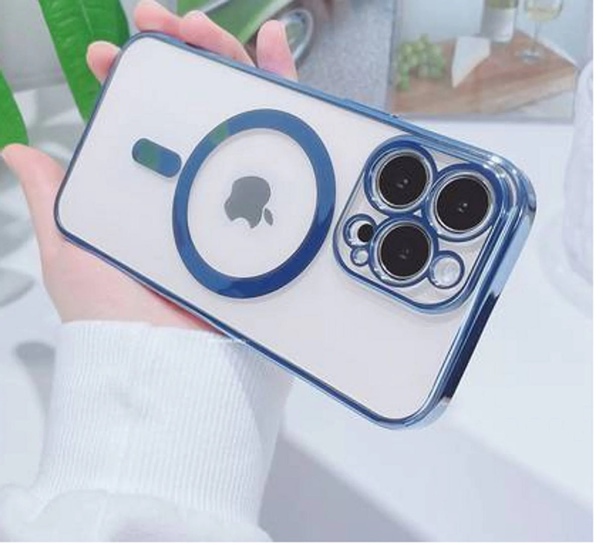Luxury Plating Clear Magnetic Wireless Charger Case Rieworkes