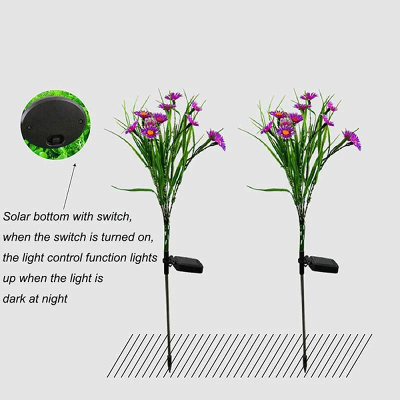 Solar Garden Lights LED Flower Stake Lamp Outdoor Yard Waterproof Patio Decor Mimarta