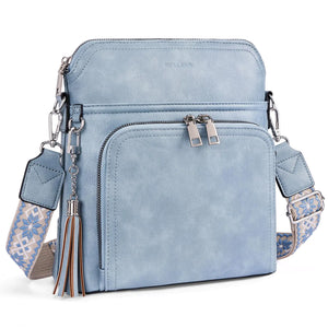 Crossbody Purse for Women,Lightweight Medium Crossbody Bag Soft Leather Women's Shoulder Handbags with Tassel Taupe Rieworkes