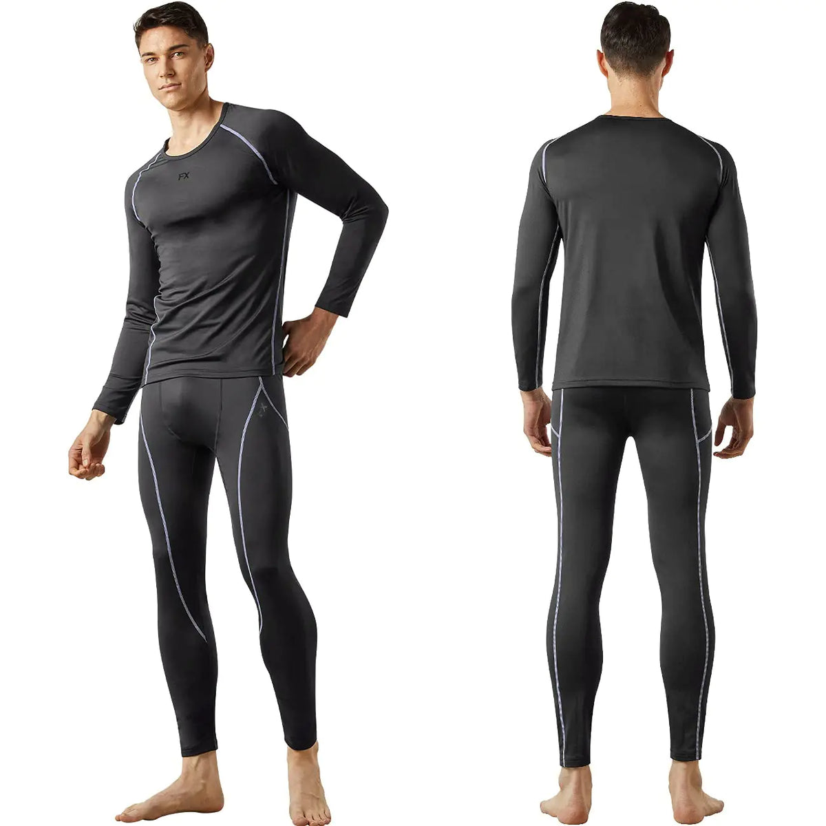 FITEXTREME MAXHEAT Mens Thermal Underwear Long Johns Set with Fleece Lined Grey S Mimarta
