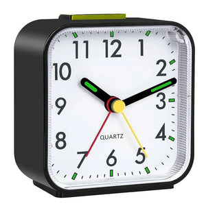 LED Desk Alarm Clock Nightlight Snooze Quiet Non Ticking Battery Powered Bedroom Rieworkes