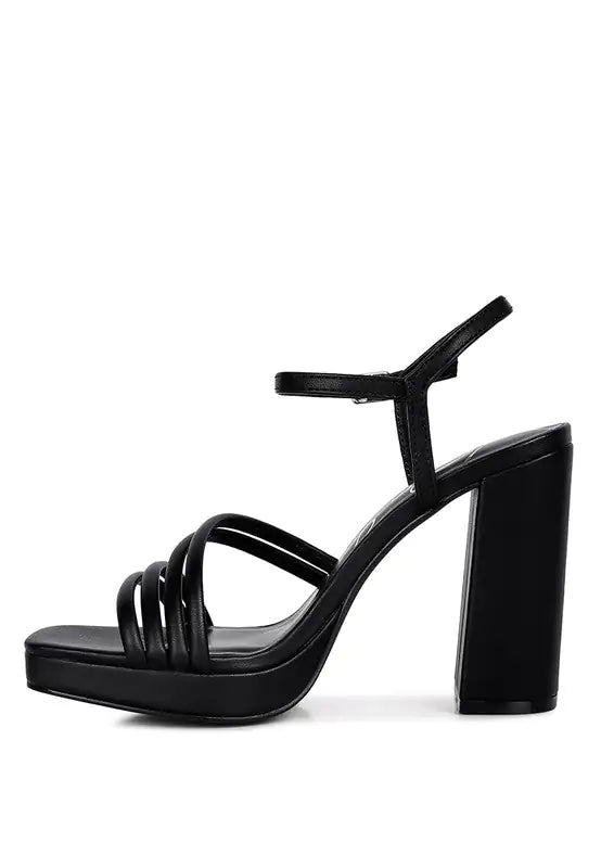 Chunky Platform Strappy Heels Rieworkes