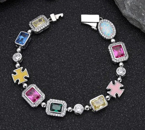 Gold-Plated Hip-Hop Gemstone Necklace Mimarta