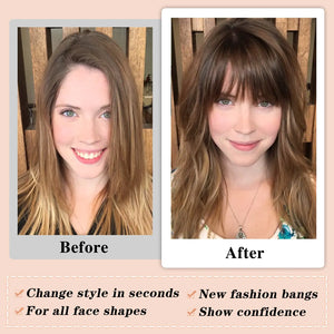 NAYOO Bangs Hair Clip in Bangs 100% Real Human Hair Extensions Natural Black Wispy Bangs Clip on Air Bangs for Women Fringe with Temples Hairpieces Curved Bangs for Daily Wear Rieworkes