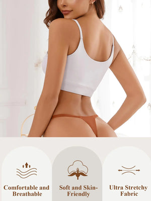 Seamless G-string Thongs for Women - No Show Thong Underwear Stretch Breathable Low Rise Panties 8 Pack Medium A-8 Pack 8 Colors Rieworkes
